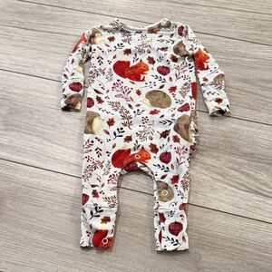 Posh Peanut Woodland Romper with Ruffles 0-3 months